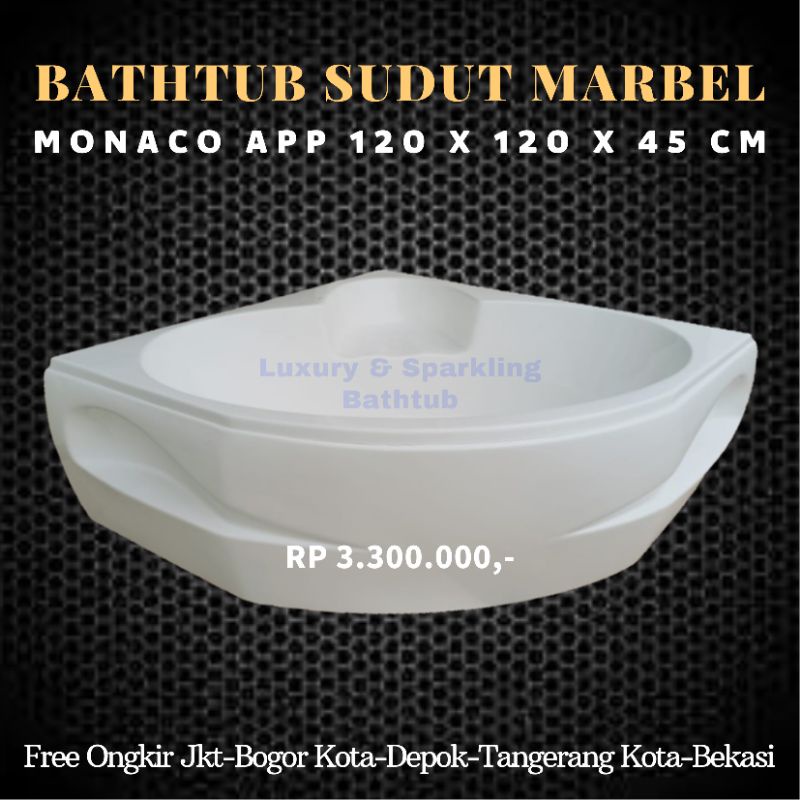 Jual Bathtub Sudut 120x120x45 Cm Monaco Approne Bahan Marbel Shopee