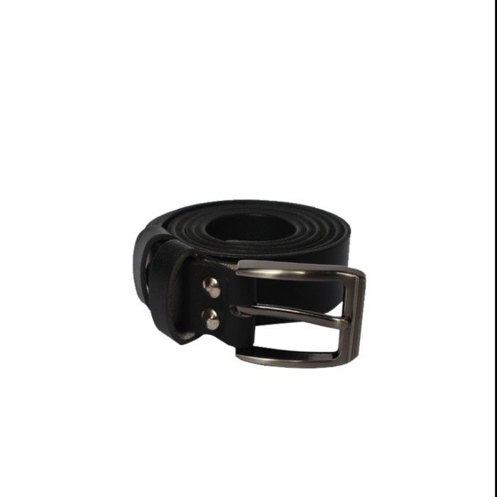 Sabuk Kulit Asli 3 cm/ Gesper Kulit Pria / Casual Belt 3cm - Hitam