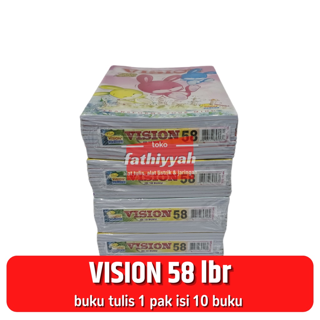 

VISION 58 lembar buku tulis 1 pak isi 10 buku