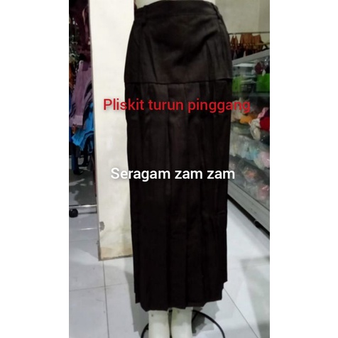 rok panjang pliskit turun pinggang,seragam SD SMP mi Mts seragam sekolah SD SMP seragam madrasah-T.pinggangpliscoklat