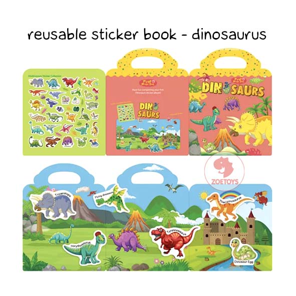 Zoetoys Reusable Sticker Book | Aktivitas Menempel Buku Stiker | Books Activity Mainan Edukasi Waterproof   Mainan Edukasi Anak