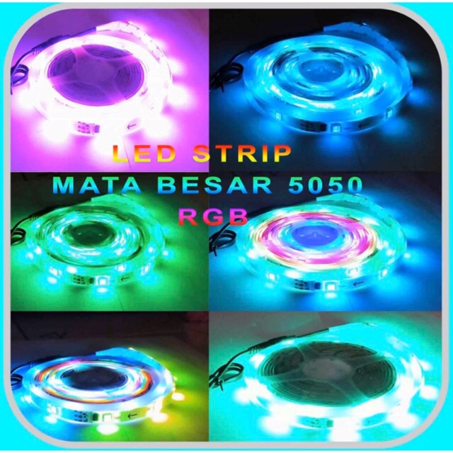 LED Strip RGB Running SMD 5050 + IC Pintar IP44+TRAFO Waterproof 4meter