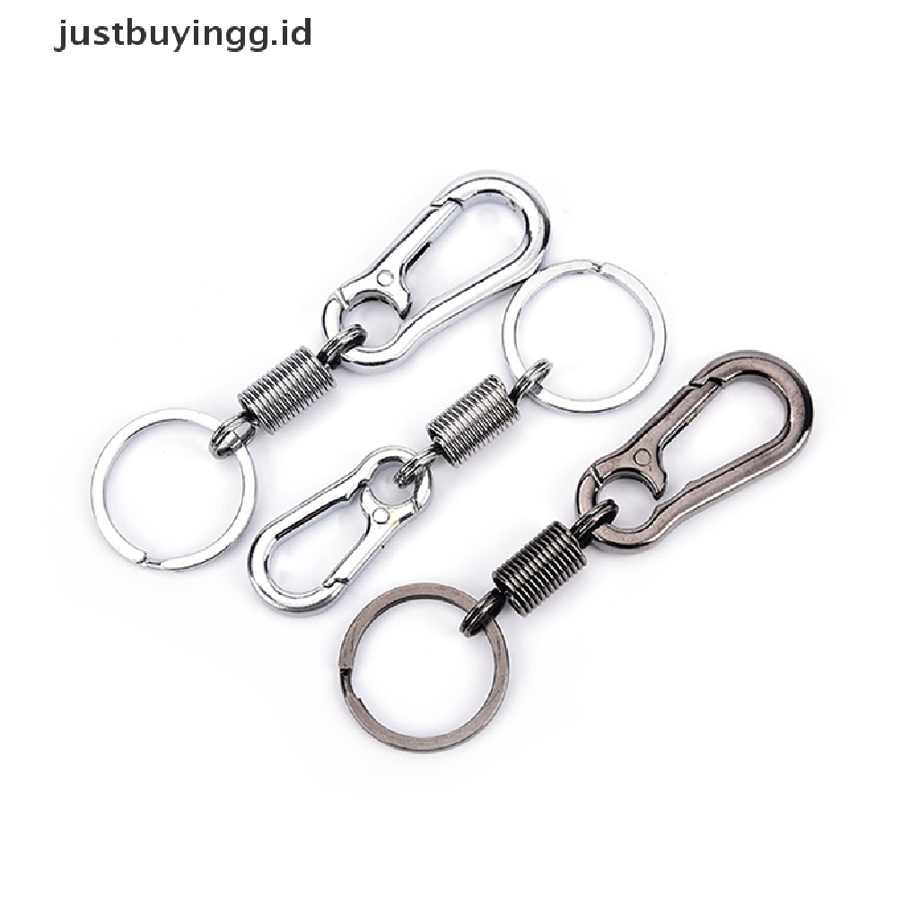 (Justbuyingg.Id) 1pc Gantungan Kunci Carabiner Anti Hilang Bahan Stainless Steel