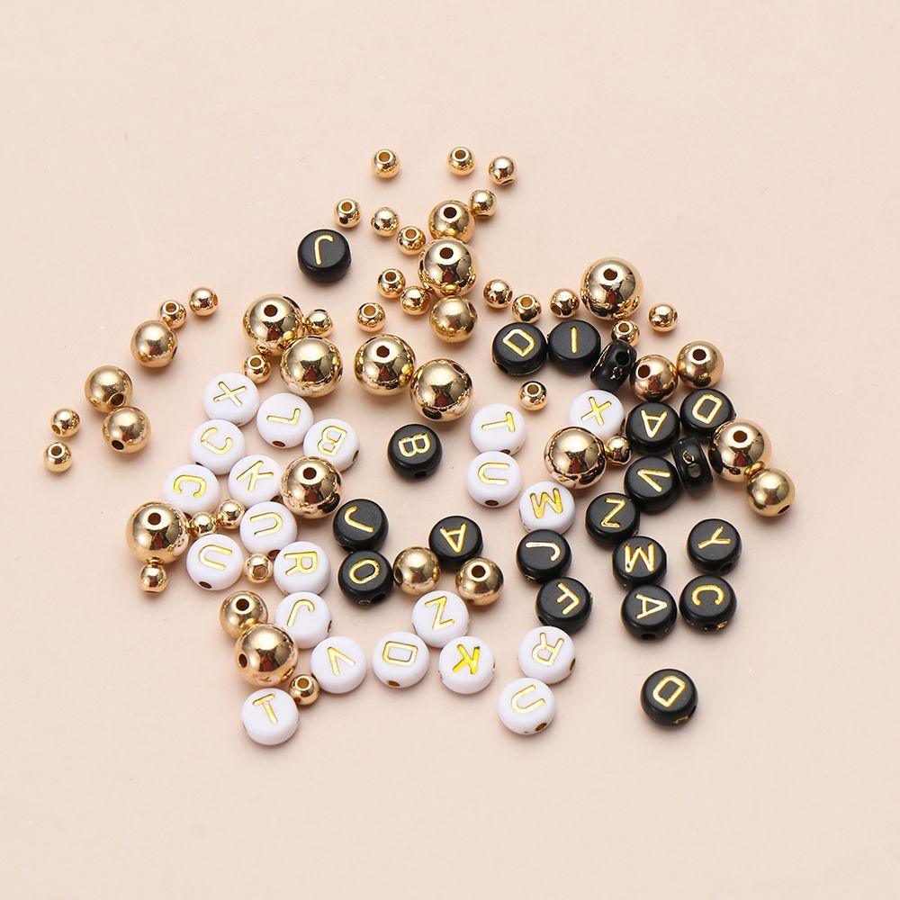 ❈ROWAN❈ 1600 PCS Small Smooth Spacer Beads Pendant Jewelry Making Sets Pony Beads Alphabet Necklace DIY Craft Kit Earring Bracelet Accessories Flat Round Letter Loose Bead/Multicolor