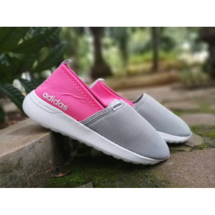 PROMO BEST SELLER Sepatu Slip On Wanita Adidas Warna Abu Pink Kualitas Terbaik Keren Untuk Casual