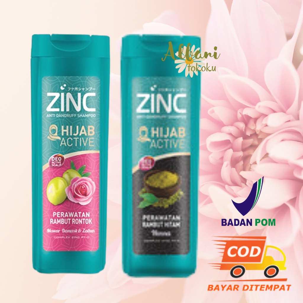ZINC Hijab Active Kemasan Botol 170 mL - Zinc Hijab Dengan Minyak Zaitun - Botol Besar - Shampoo