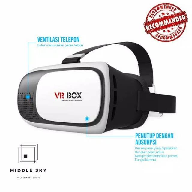 VR Box Virtual 3D Reality Glasses VR Games Smartphone Black-white