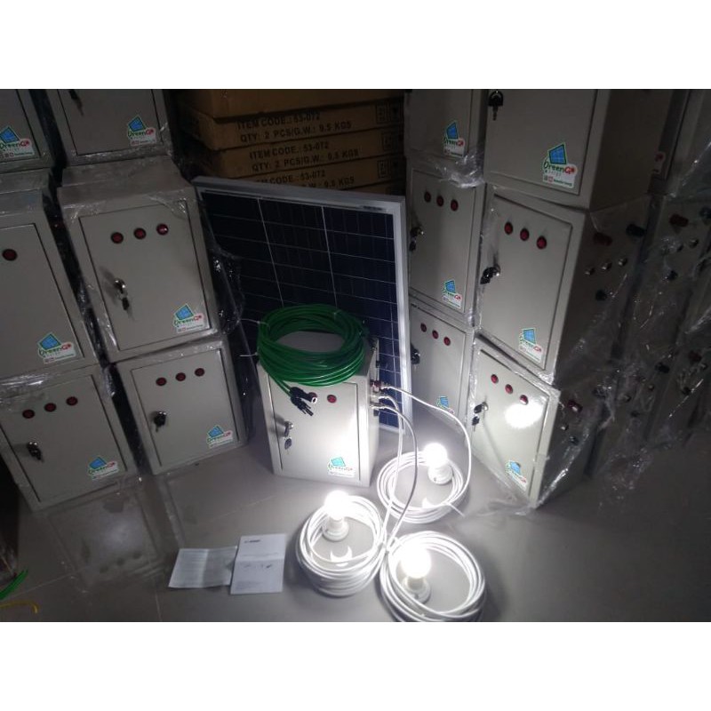 paket Solar Panel Tenaga Surya 3 Lampu 50WP