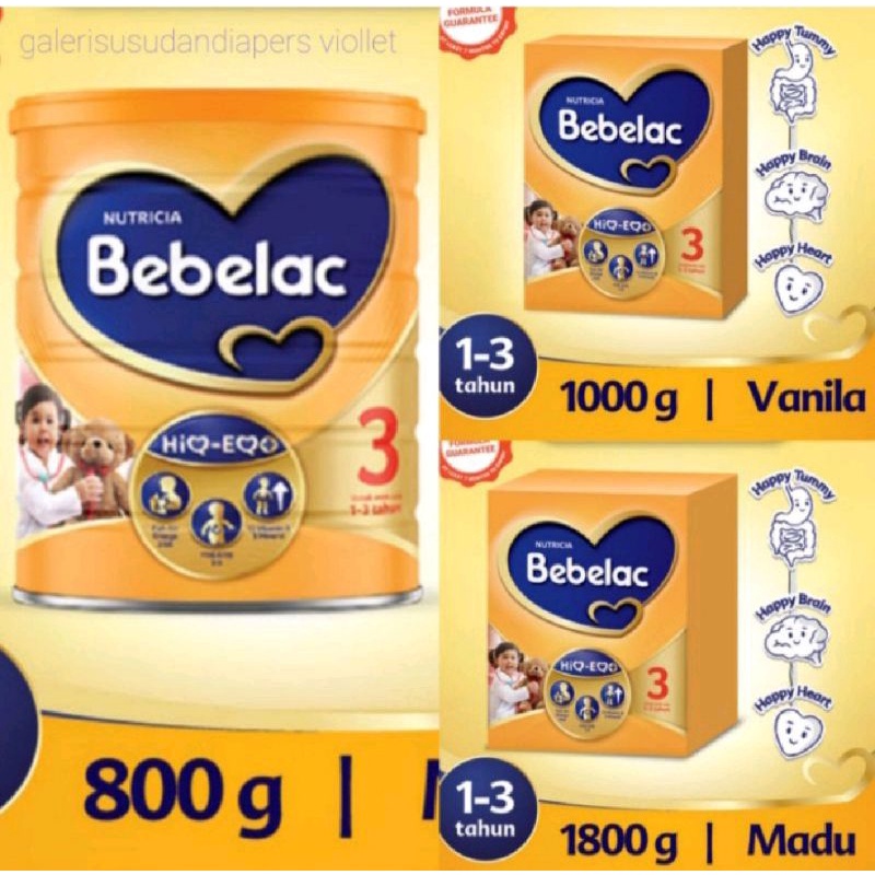 Bebelac 3 Madu/Vanila 200gr/400gr/620gr/800gr/1000gr