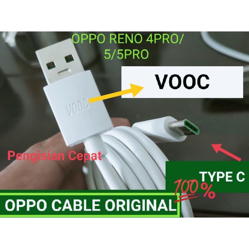 Jual Kabel Data Oppo Reno Pro Pro Vooc Type C Original Shopee Indonesia