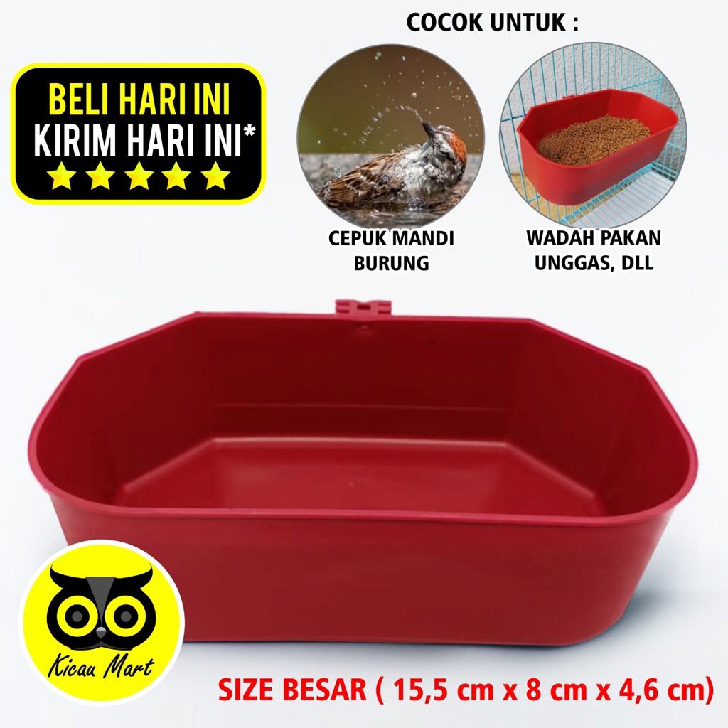 CEPUK PLASTIK BESAR WADAH TEMPAT KERAMBA MANDI BURUNG CEPUK PLASTIK BESAR WADAH TEMPAT KERAMBA MANDI BURUNG