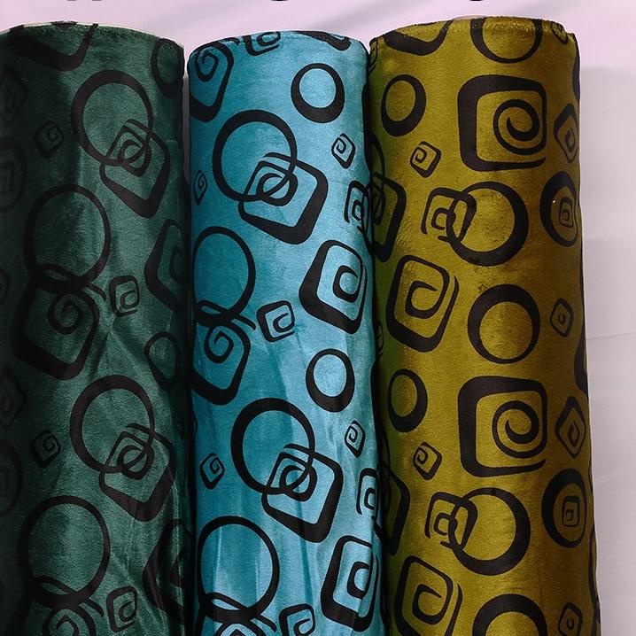 New Kain Sofa Luigia bahan beludru motif print