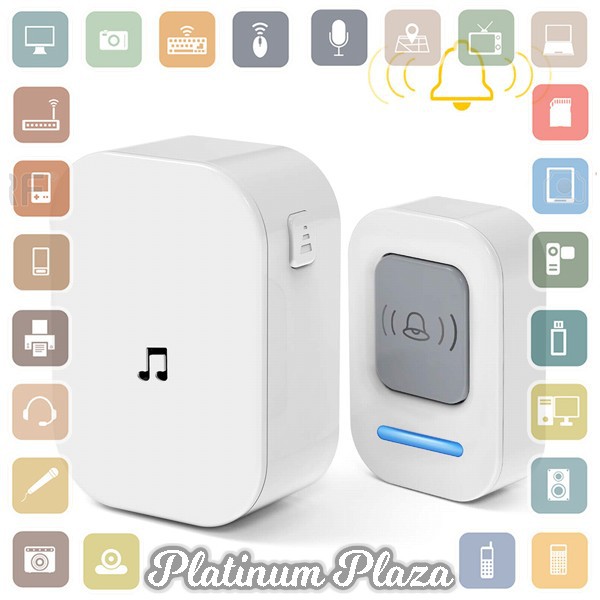 KERUI Bell Pintu Wireless Doorbell Waterproof 60 Tunes 1 Receiver - F53 - White`2SPZGP-