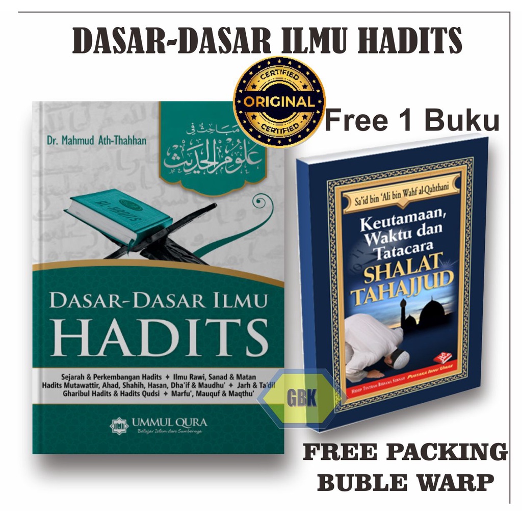 Dasar-Dasar Ilmu Hadits - Mabahits Fi Ulumil Hadits Penerbit Ummul Qura(Free 1 Buku Keutamaan Waktu dan shalat Tahajjud)