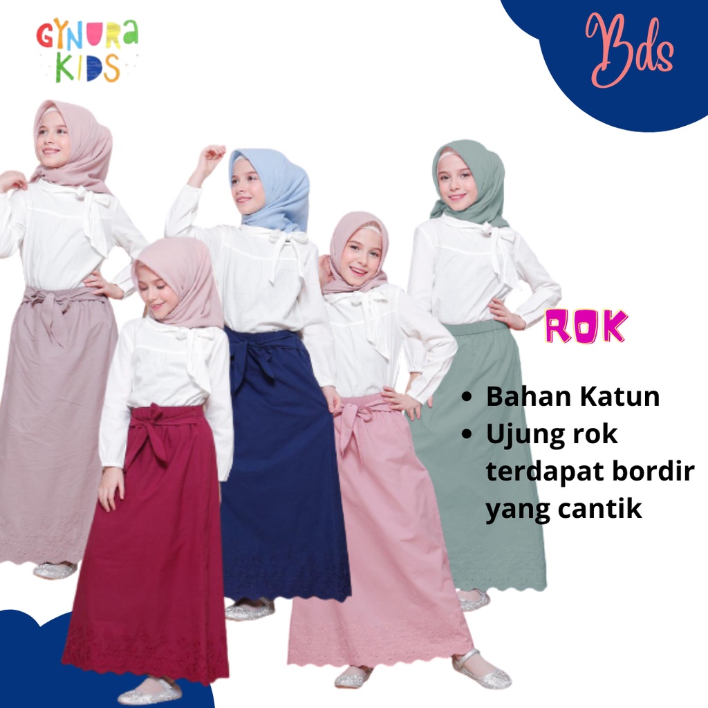 Rok anak bordir katun gynura kids