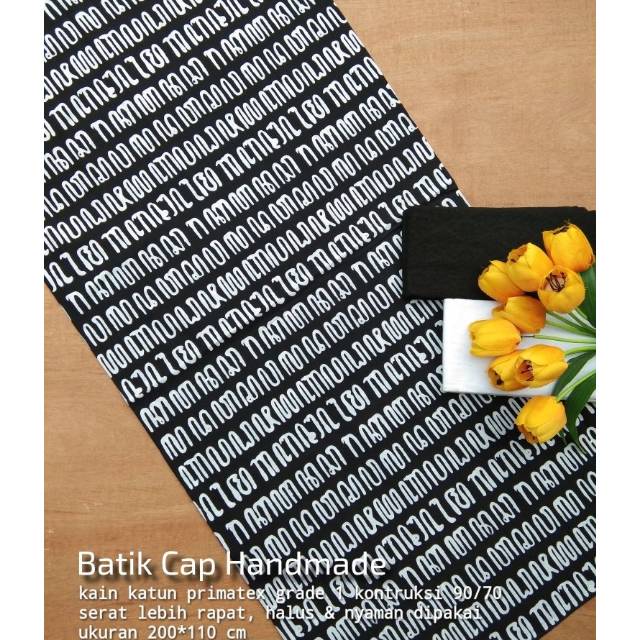 Batik Cap Motif Aksara Jawa