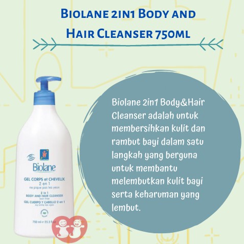 Biolane 2in1 Body and Hair Cleanser 750 ml