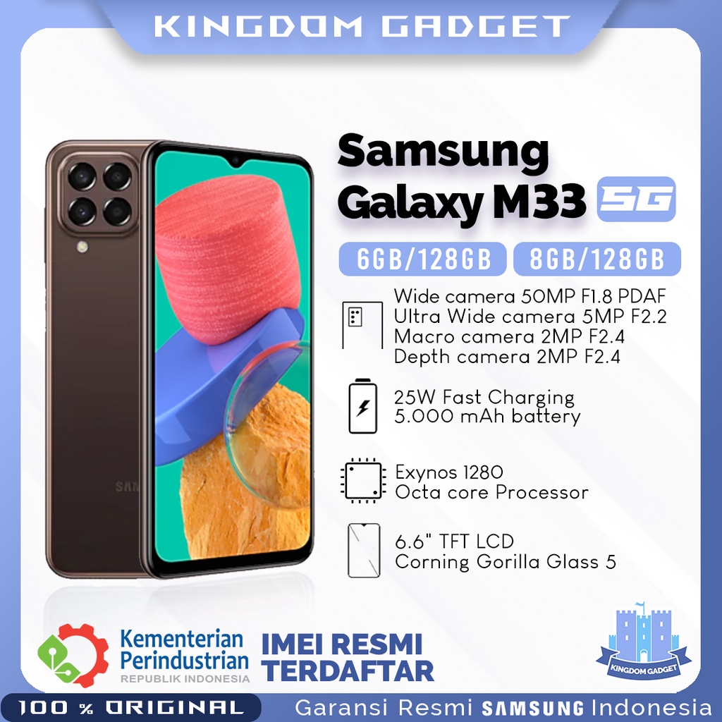 Samsung Galaxy M33 5G Ram 8/128 GB Garansi Resmi SEIN