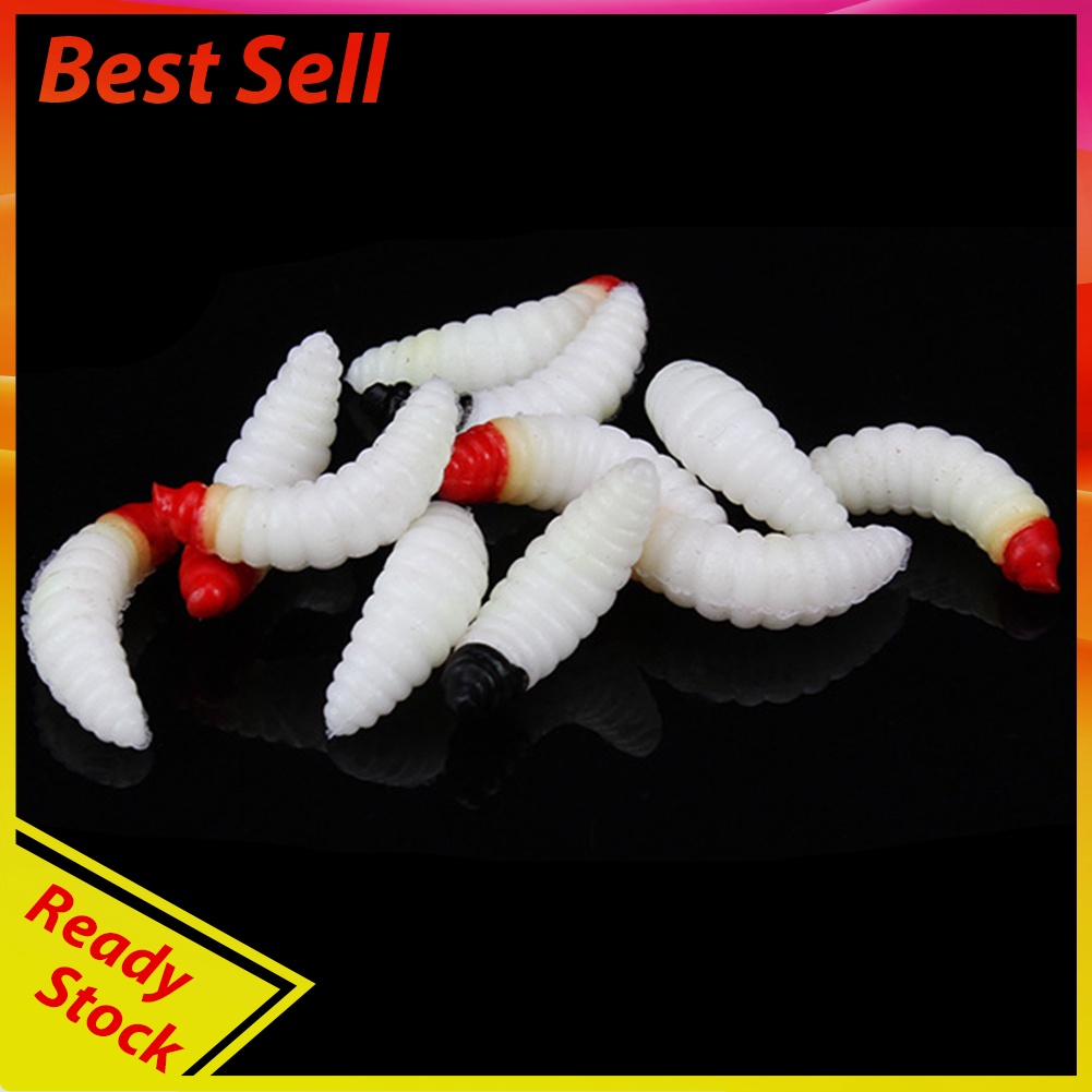 50pcs Fishing Worm Maggot Soft Bait Floating Bionic Jigging Wobblers Lures