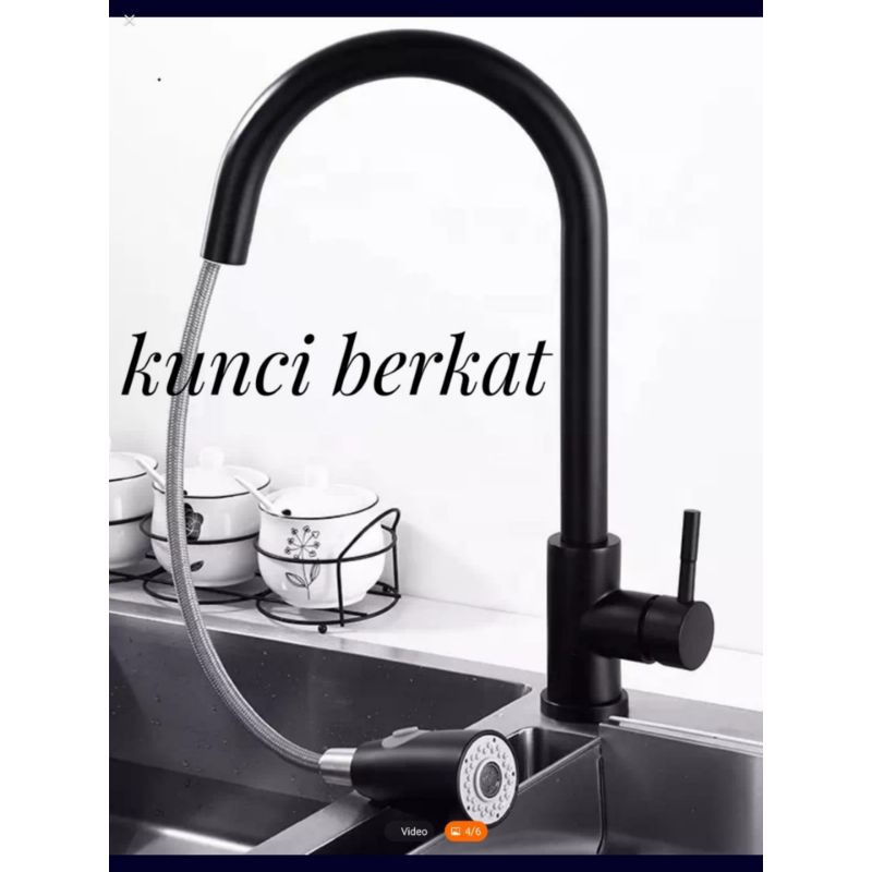 Kran Angsa Tarik/Keran Kitchen Sink Tarik Hitam/Black from Table