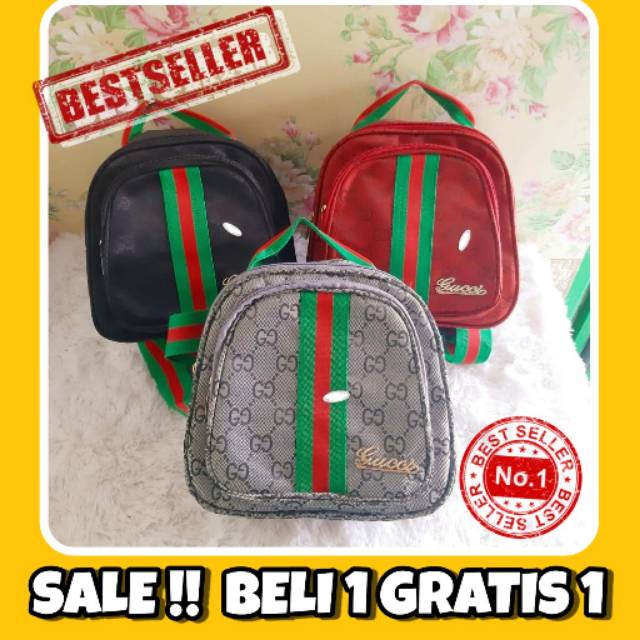 OBRAL   READY SURABAYA TAS RANSEL KODE : RANSEL MINI GUCCI