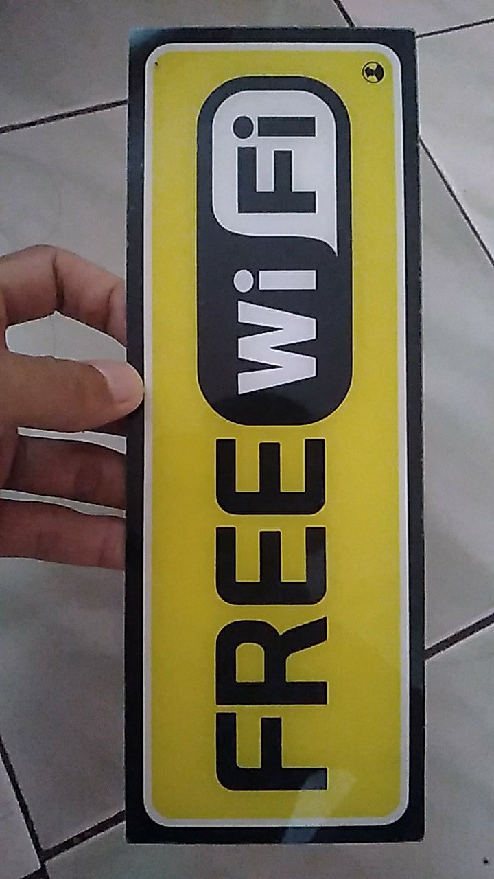 Tulisan Free Wifi / Sign Board Gratis Wi-fi Papan Signboard Bahan Acrylic Bagus Murah Jelas