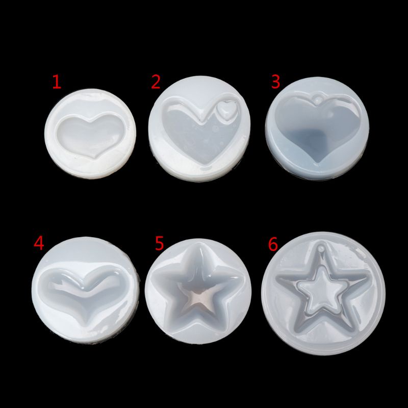 SIY  Heart Star Shape Jewelry Mold Silicone Epoxy Resin Casting Pendant Crystal Molds