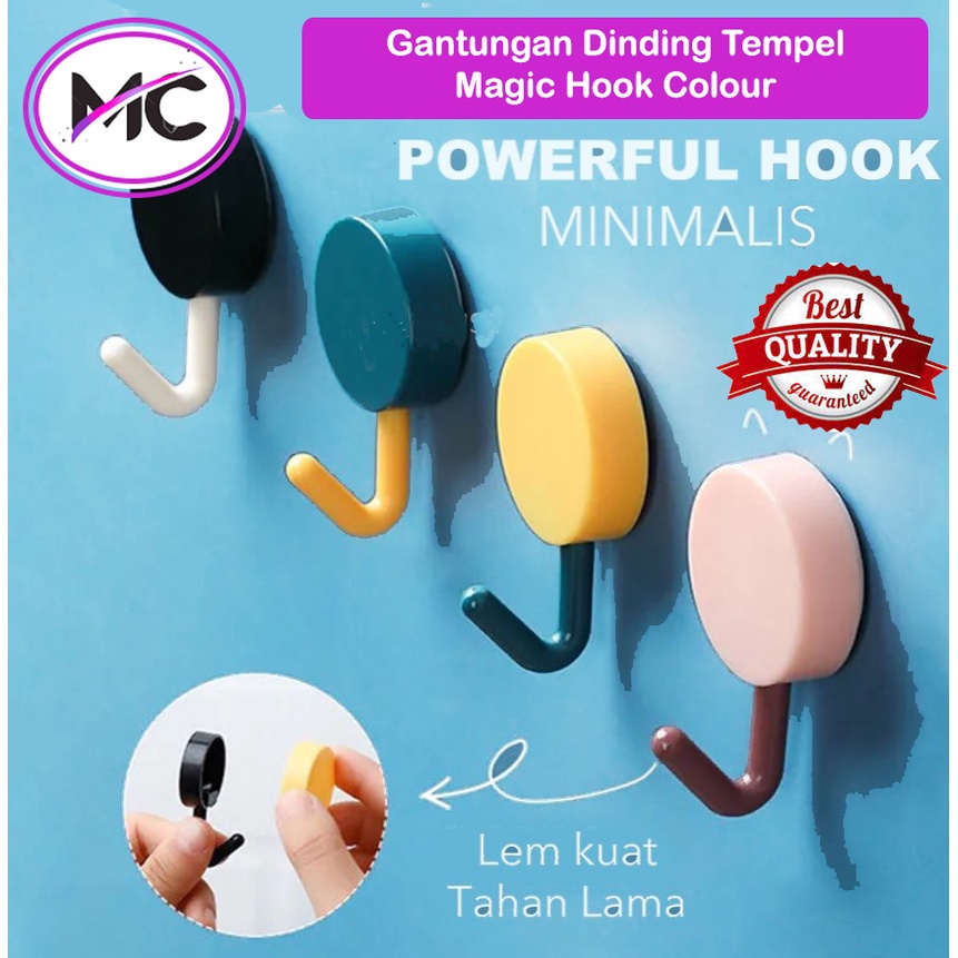 Gantungan Tempel Dinding Dapur Hook Tembok Keramik Kamar Mandi Bulat Polos Warna Macaron Unik Lucu Kuat