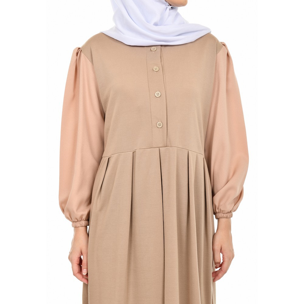 Mybamus Tisha Plit Dress Khaki M15932 R29S1 - Gamis Muslim-7
