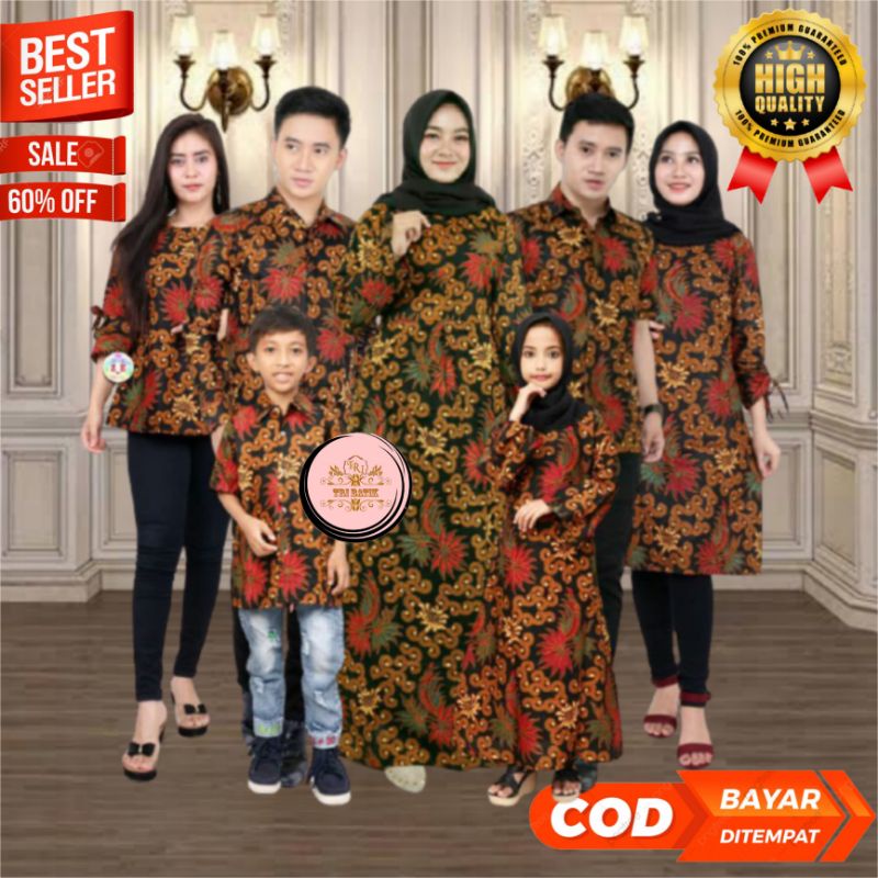 BATIK COUPLE KELUARGA - Sania Ruffle Batik Couple Ori STANDAR & JUMBO - Batik Pekalongan