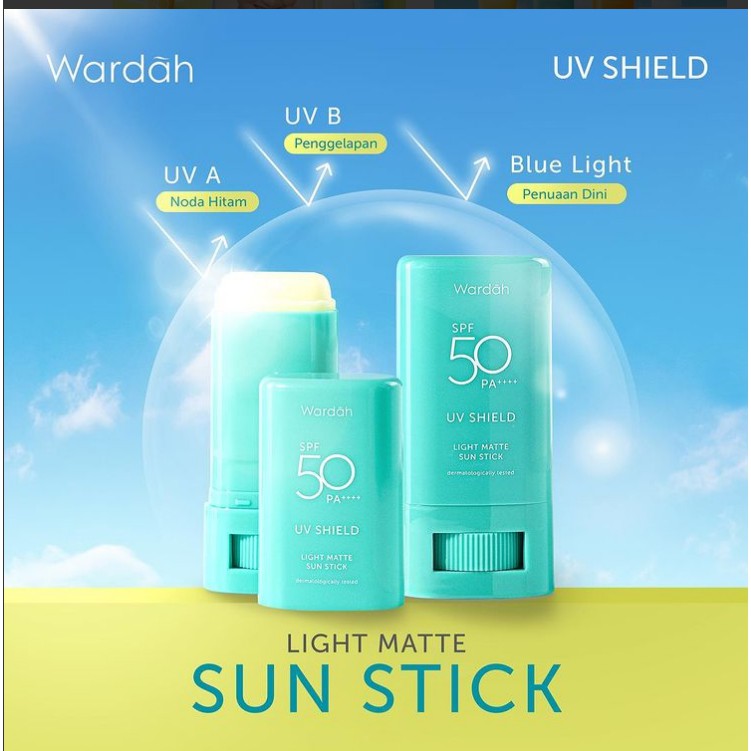 Wardah Stick UV Shield Light Matte Sunscreen SPF 50 PA++++ 22gr