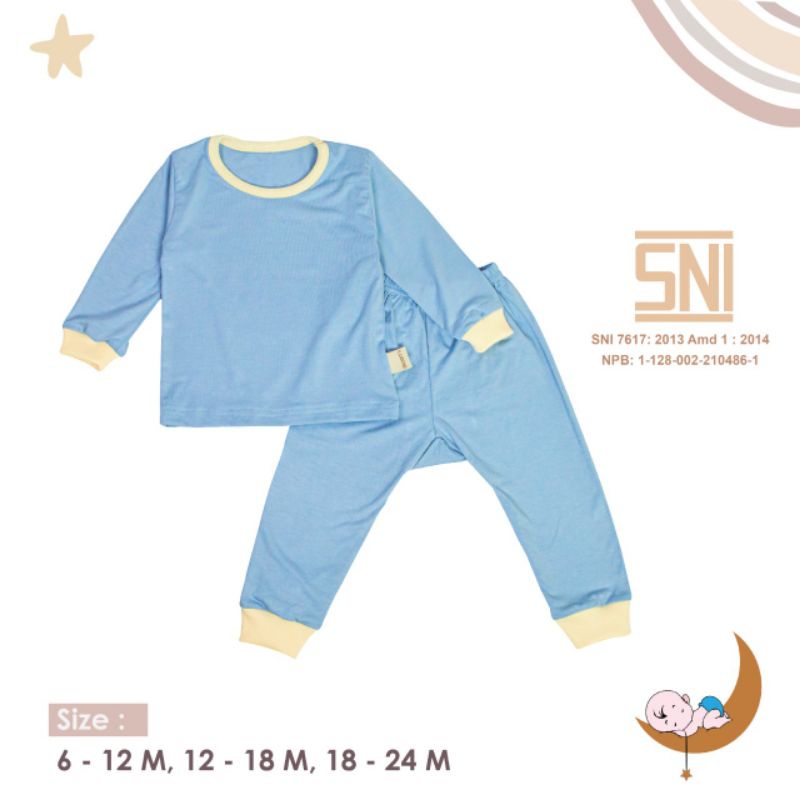 SNI MOONS Stelan Oblong Panjang Polos Moons Stelan Baju Panjang/ Stelan Baju Anak