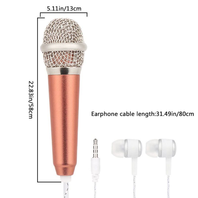 New Mini Microphone Notebook Stereo Speaker Portable Singing Cell Phone 3.5mm With  Headphone jkt