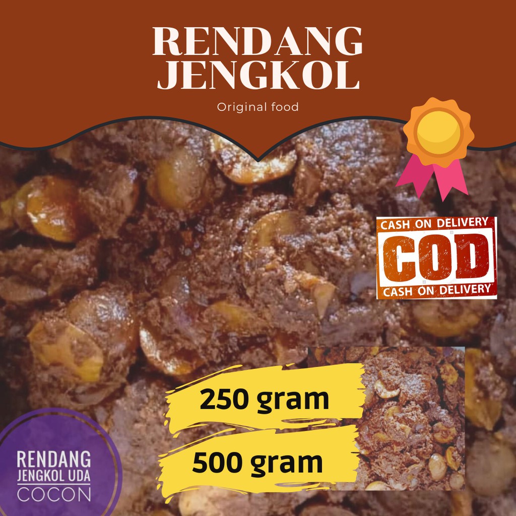 

Rendang Jengkol Uda Cocon (250 & 500 gram) Masakan Asli Padang Rendang Basah Tanpa MSG