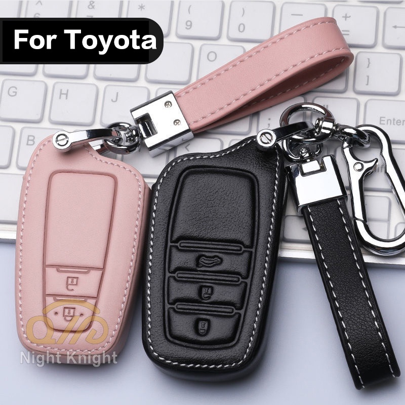 NEW high quality Leather Car Key Case Protection Cover For Toyota Vios Hilux Camry Harrier Innova Rush Yaris Alphard Hiace Fortuner Vellfire Corolla Cross RAV4