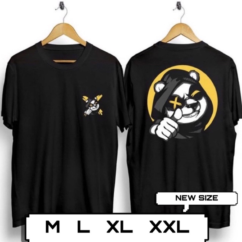 BAJU KAOS BEAR X YELLOW / PANDA OKE JEMPOL / KAOS ATTACK ON TITAN / SIZE M L XL XXL / ATASAN PRIA / 