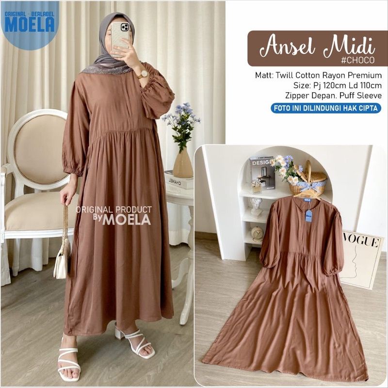 Jual Ansel Midi Dress Ori By Moela Shopee Indonesia