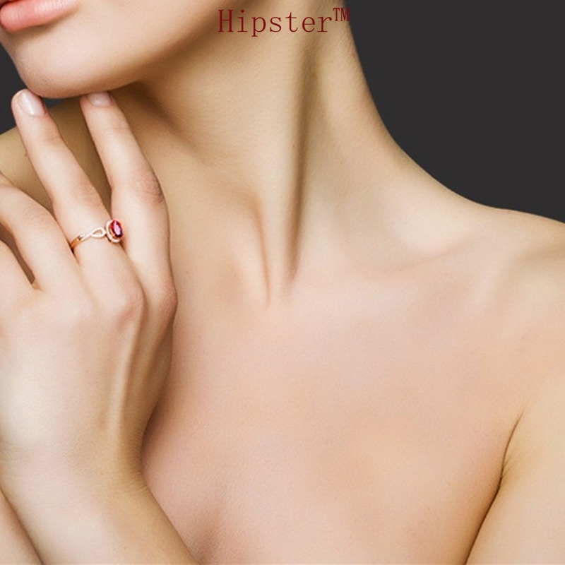 European and American Affordable Luxury Fashion Inlaid Ruby Ring