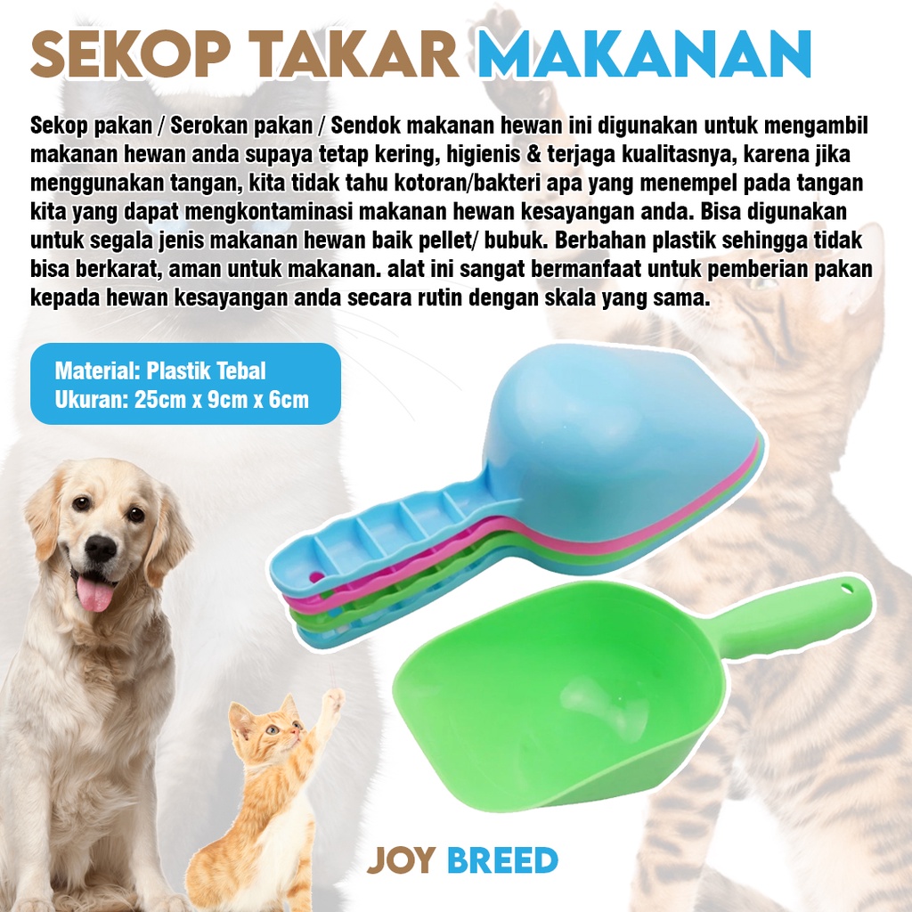 SEKOP MAKANAN KUCING ANJING SEKOP PAKAN HEWAN PREMIUM PET FOOD SCOOP BAHAN PLASTIK TEBAL MURAH | JOY BREED