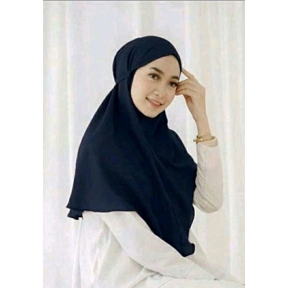 (COD)JILBAB BERGOK SORONG MARIAM POLOS(75×80CM)