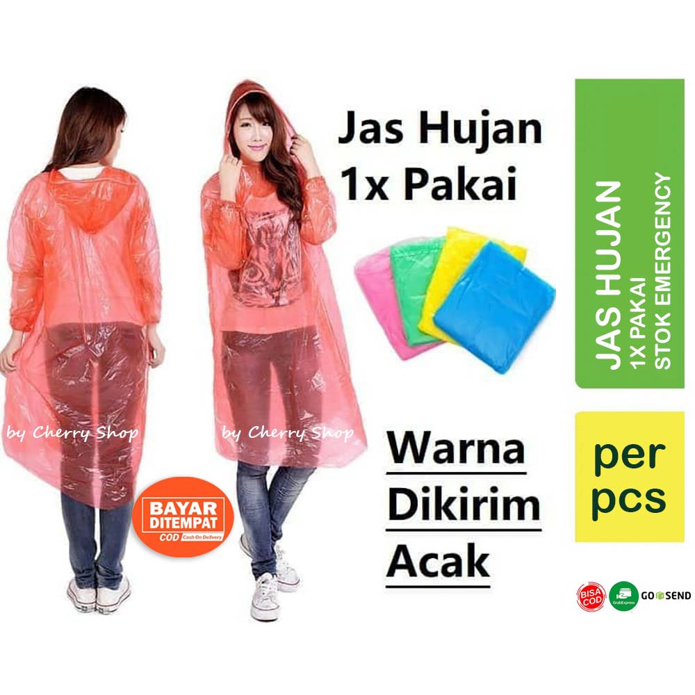 [JAS HUJAN 1X PAKAI] Jas Hujan Sekali Pakai Plastik Plastic Ponco Disposable Raincoat Baju