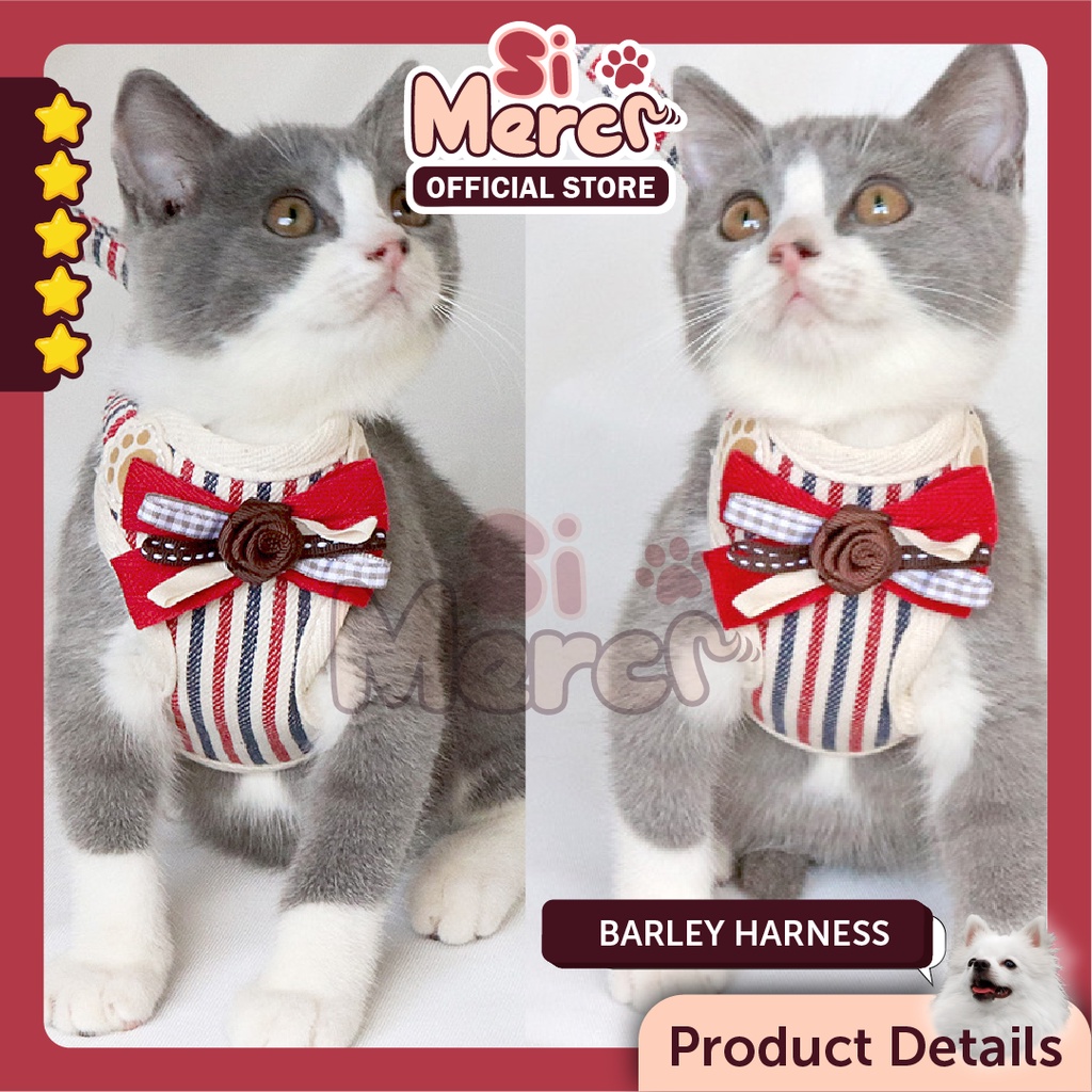 Barley Harness Baju Kucing/ Harness Premium Kucing/ Harness Anjing Kucing / Tali Kucing / Harness Kucing Lucu / Baju Kucing Lucu