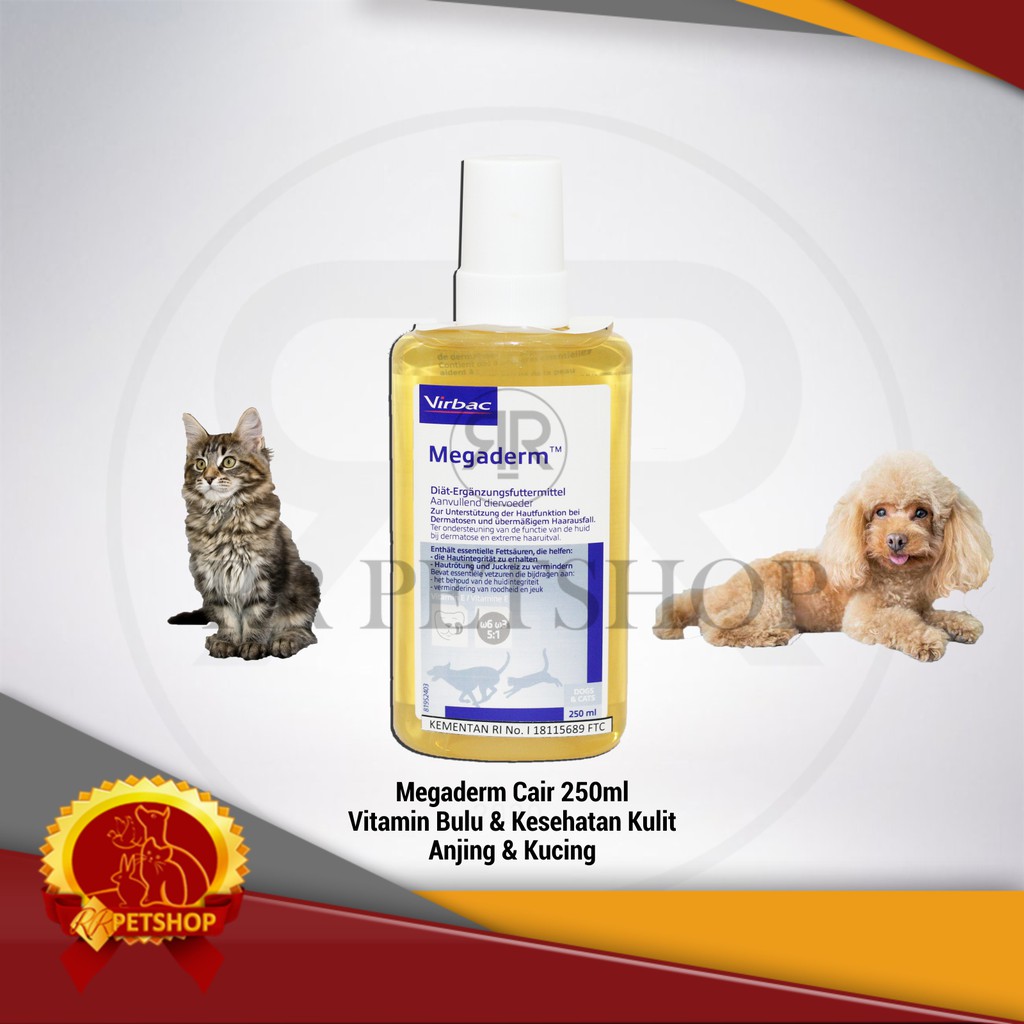 VIRBAC MEGADERM 250 ML VITAMIN BULU ANJING KUCING Non Nutri Plus gel