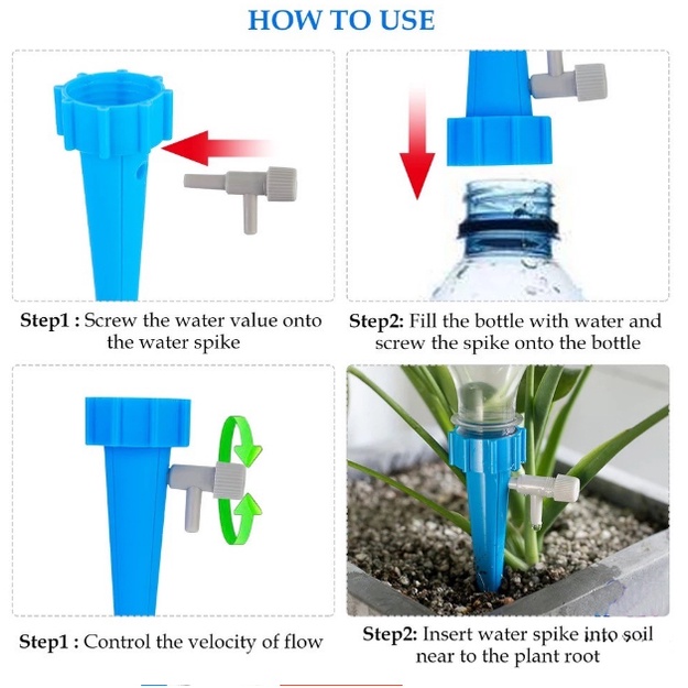 Alat Penyiram Tetes Tanaman Infus Kran Irigasi Taman Otomatis Sistem Drip Plant Drops Vitamin Air