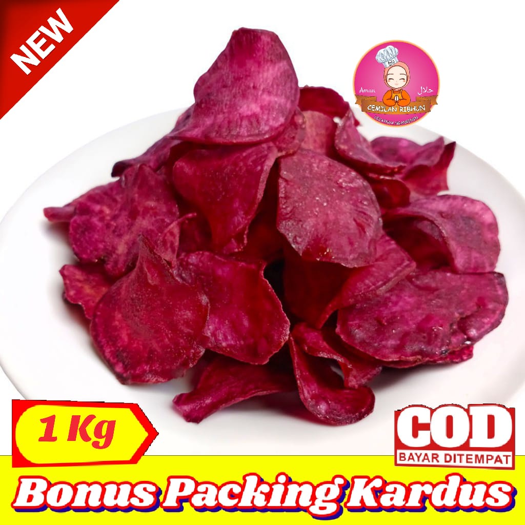 

[1Kg] Keripik Ubi Ungu / Kripik Ubi Ungu | Cemilan Ribhun - snack kiloan jajanan jadul makanan ringan