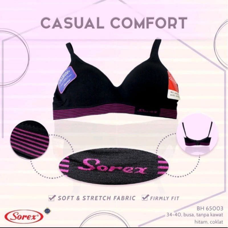 SOREX Bra Sport EXTRA Comfort 65003 Busa Tipis Tanpa Kawat