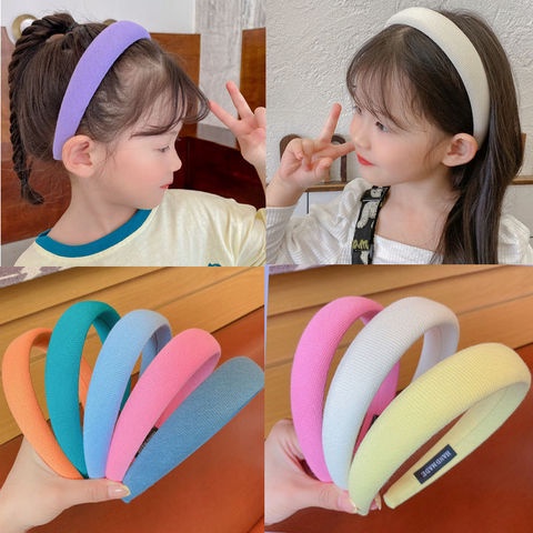 T&amp;Y Bando Korea Wanita Dewasa Polos Kain Busa Tebal Headband Cloud Lebar Empuk Bandana Lembut Warna Pastel Hair Band Korean