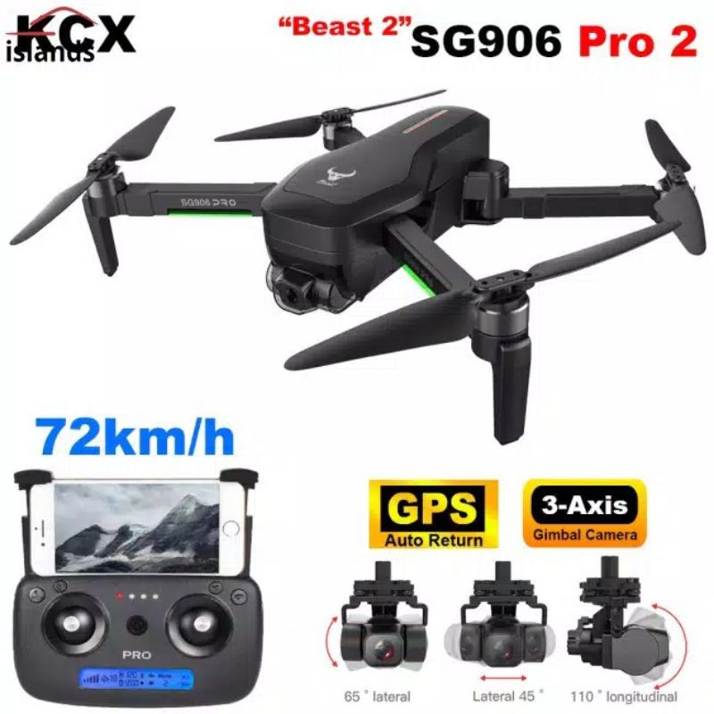 cod drone gps murah lipat sg906 pro 2 dengan 3axis gimbal kamera 4k