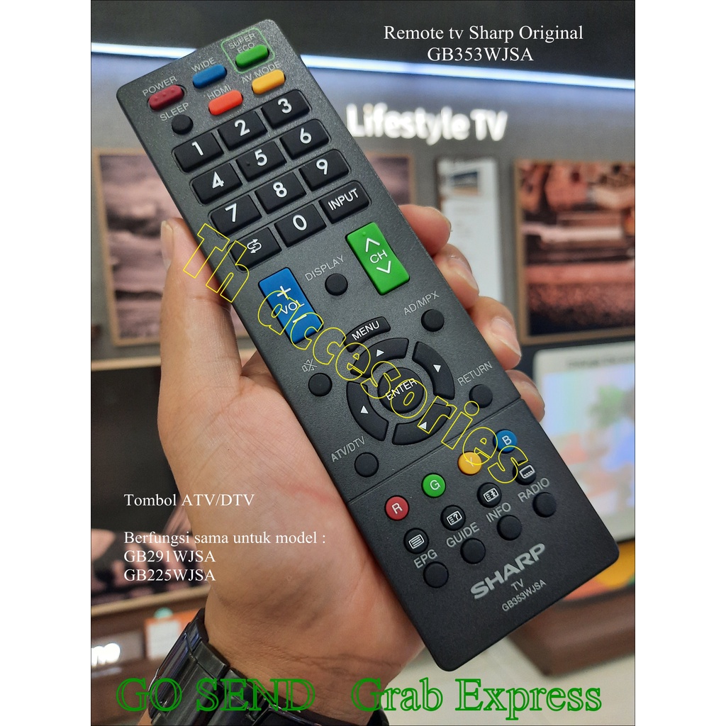 RK Remote tv sharp Original GB353WJSA untuk GB291WJSA / GB225WJSA