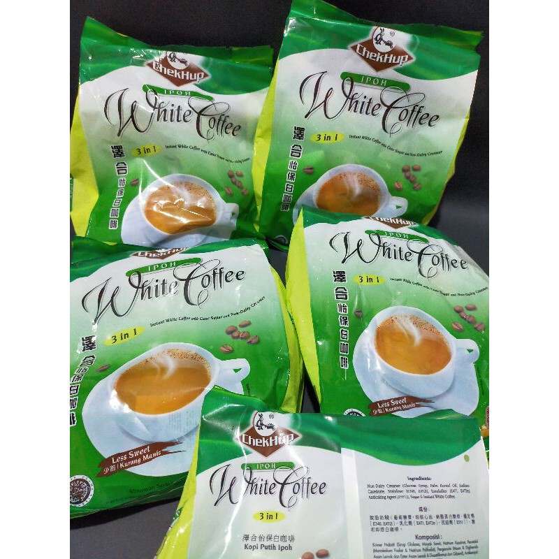 kopi chekhup ipoh white coffee less sweet halal 3 in 1 original premium promo harga grosir 85.000